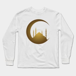 Blue Mosque in a crescent Long Sleeve T-Shirt